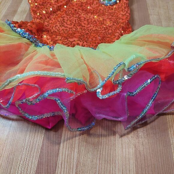 Kids Girls Colorful Dance wear with Sparkle - Picture 4 of 10